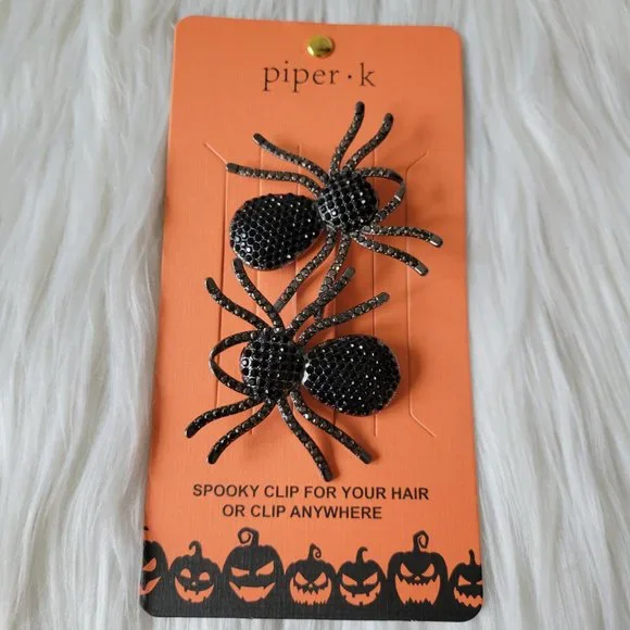 Piper-K Halloween Hair Clip Set - Orange, Black, White Nwt Piper K Set of 5 Mid-Size Halloween Hair Claw Clips Ghost  main image 2